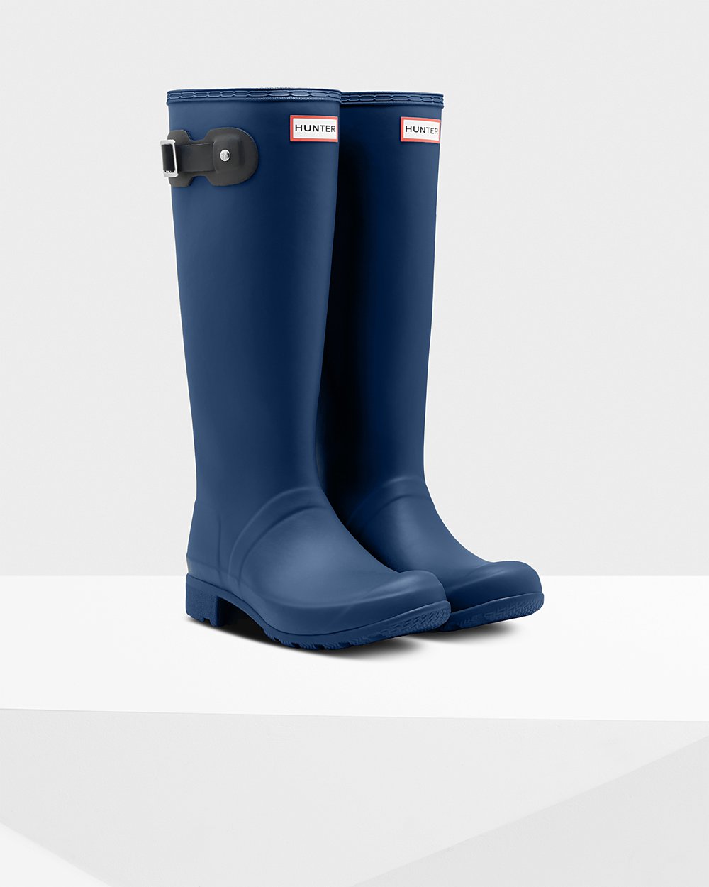 Womens Hunter Original Tour Foldable - Tall Rain Boots Navy - 4081-KHUND